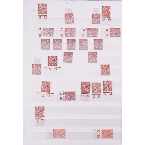 43 - Victorian and later British stamps arranged in a stock book including Penny Red and blocks