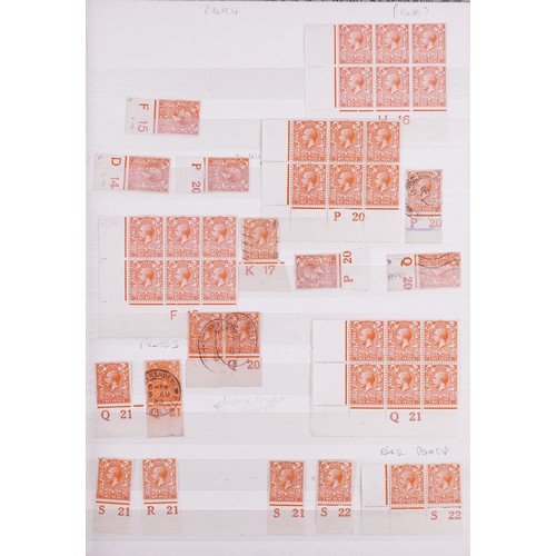 43 - Victorian and later British stamps arranged in a stock book including Penny Red and blocks