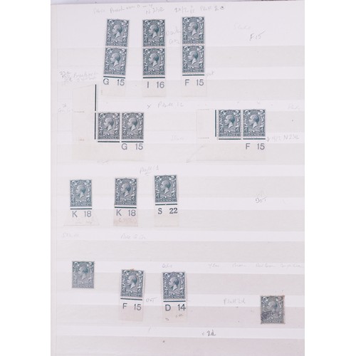 43 - Victorian and later British stamps arranged in a stock book including Penny Red and blocks