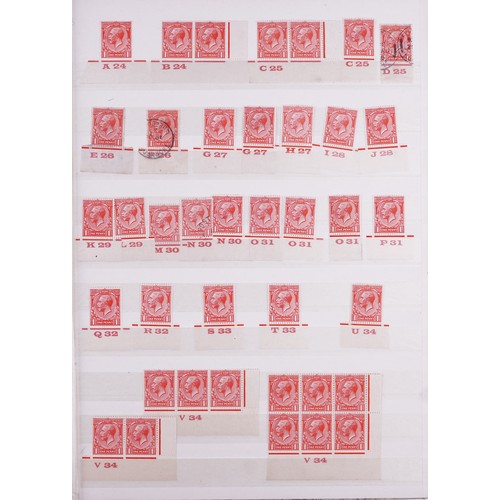 43 - Victorian and later British stamps arranged in a stock book including Penny Red and blocks