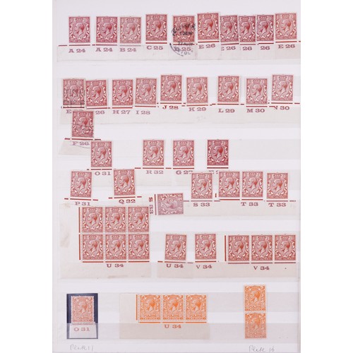 43 - Victorian and later British stamps arranged in a stock book including Penny Red and blocks