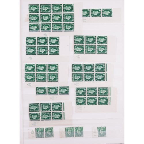 43 - Victorian and later British stamps arranged in a stock book including Penny Red and blocks