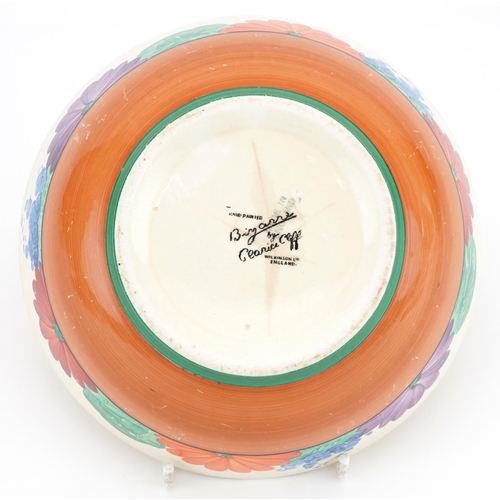 216 - Clarice Cliff, Art Deco Bizarre bowl hand painted in the crocus pattern, 18.5cm in diameter