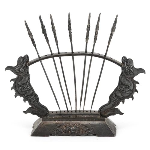 180 - Vietnamese silver dragon cocktail stand, 12cm high x 13cm wide, 89.0g