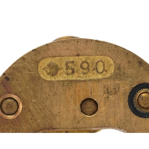 2464 - Military interest Naval brass Morse Code tapper stamped C S E 26018 and numbered 590 to the base, 12... 