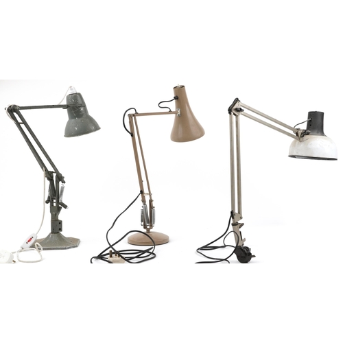 198 - Military interest Air Ministry Herbert Terry Anglepoise table lamp and two other enamelled Anglepois... 