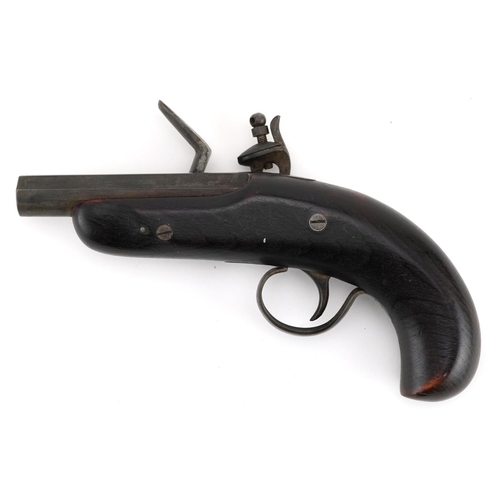 2512 - Antique overcoat flintlock pistol, 21cm in length