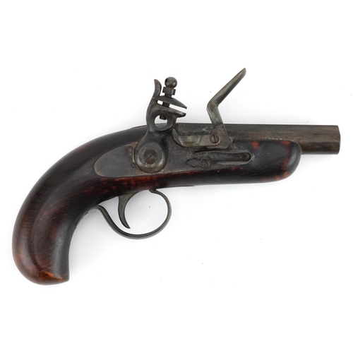 2512 - Antique overcoat flintlock pistol, 21cm in length