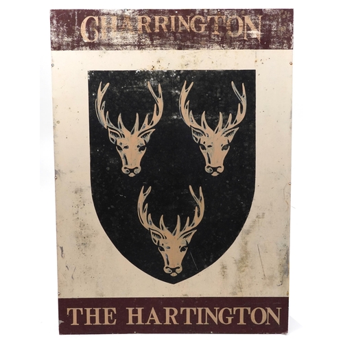79 - Large Charrington The Hartington tin advertising sign, 127cm x 91cm
