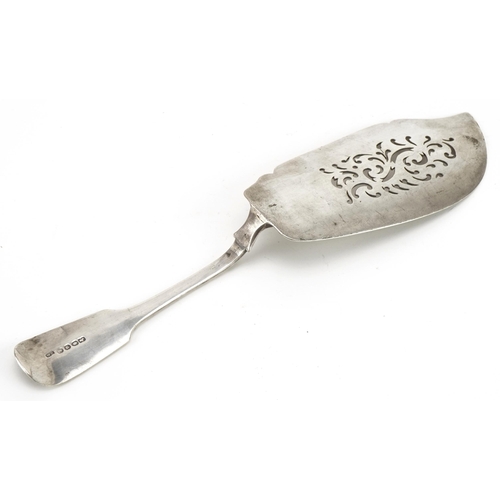 188 - 19th century continental silver fish slice, impressed marks to the handle, 19cm in length, 168.0g