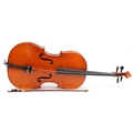 Wooden half size cello with protective case, the back 26.5 inches in length