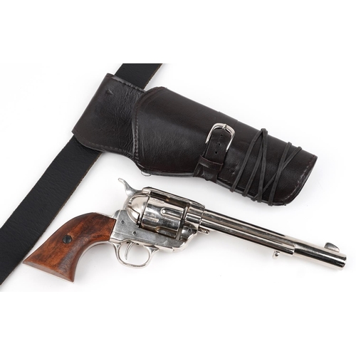 2521 - Modern decorative model Colt revolver with leather holster, 30.5cm in length