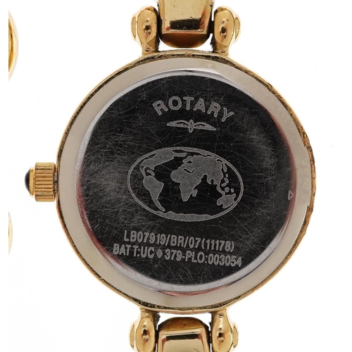 3951 - Rotary and Accurist, two ladies stainless steel and gold plated wristwatches with matching bracelets... 