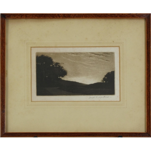 338 - Joseph Kirkpatrick - Ploughing scene with workhorses and landscape, two pencil signed black and whit... 