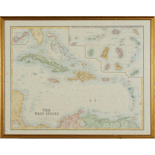 2822 - Two antique hand coloured maps comprising The West Indies by G H Swanston and a French example title... 