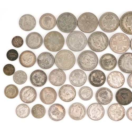 2550 - British pre decimal, pre 1947 coinage including two shillings, 390g