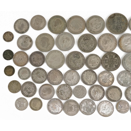 2550 - British pre decimal, pre 1947 coinage including two shillings, 390g