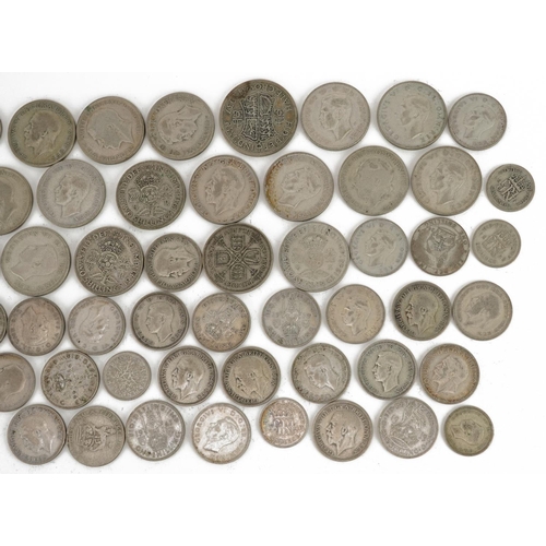 2550 - British pre decimal, pre 1947 coinage including two shillings, 390g