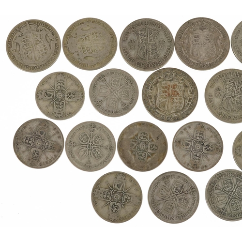 2552 - British pre decimal, pre 1947 half crowns and florins, 280g