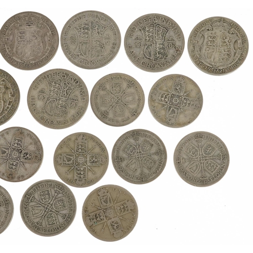 2552 - British pre decimal, pre 1947 half crowns and florins, 280g