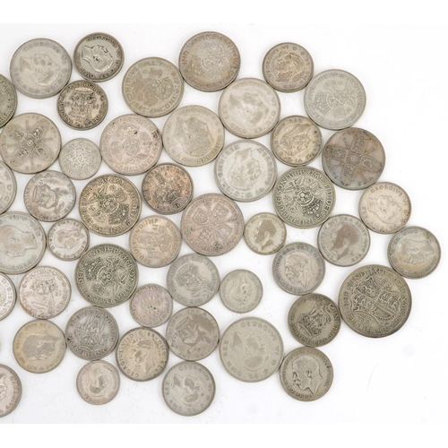 2545 - British pre decimal, pre 1947 coinage including two shillings, 470g