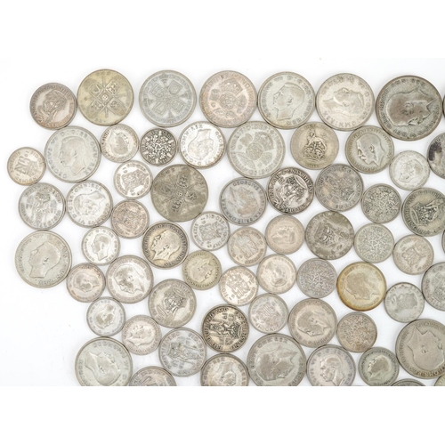 2548 - British pre decimal, pre 1947 coinage including sixpences and shillings, 550g