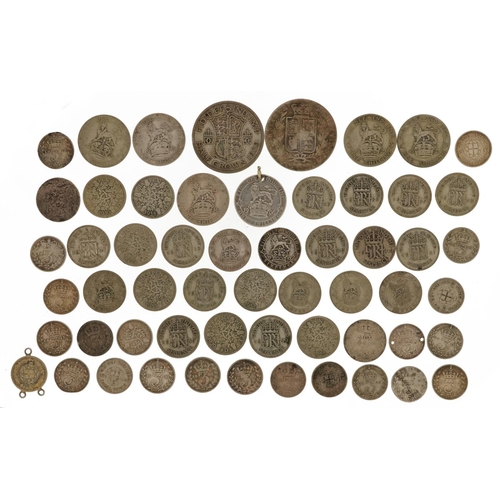 2544 - Victorian and later British coinage including 1882 half crown, shillings and thrupenny bits, 150g