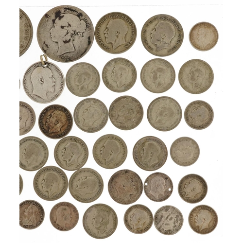 2544 - Victorian and later British coinage including 1882 half crown, shillings and thrupenny bits, 150g