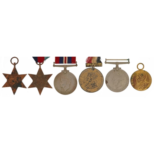 2400 - Four British military World War II medals and two commemorative examples