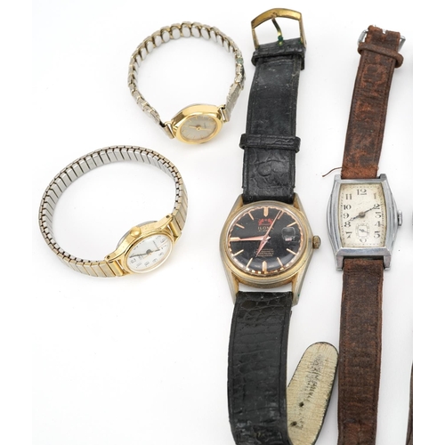 3955 - Vintage and later ladies and gentlemen's wristwatches including a military interest trench type exam... 