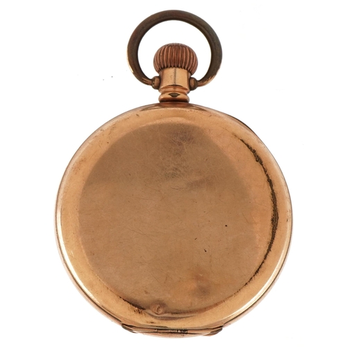 3934 - Elgin, gentlemen's gold plated half hunter pocket watch, numbered 14366071 to the movement, 50mm in ... 