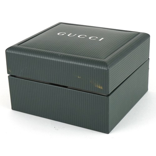 3916 - Gucci, ladies Gucci 1500L wristwatch with mother of pearl dial with box and paperwork, the case 12.2... 