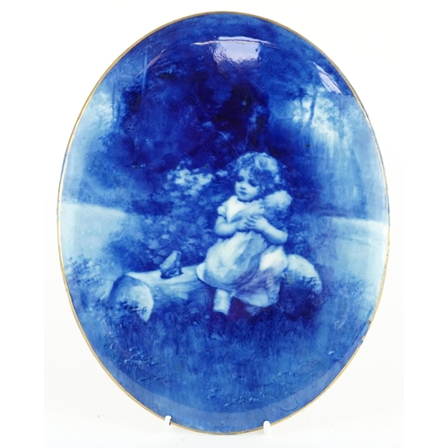 100 - Royal Doulton Children series oval wall plaque impressed G-12 to the reverse, 24cm x 19cm