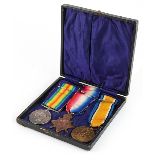 2378 - British military World War I trio awarded to 14250.PTE.J.H.KNOWLES.W.RID.R.