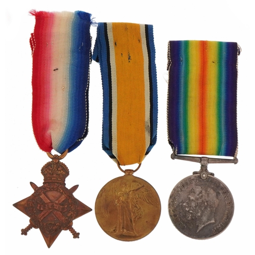 2378 - British military World War I trio awarded to 14250.PTE.J.H.KNOWLES.W.RID.R.