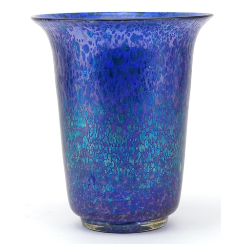 223 - Loetz, Bohemian Art Nouveau Papillon iridescent blue glass vase, 20.5cm high