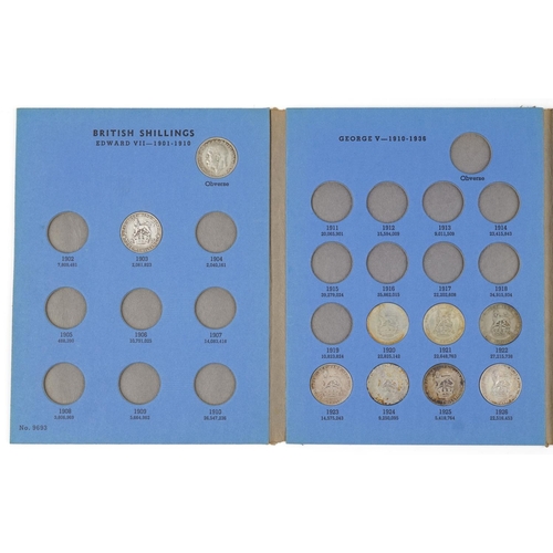 2584 - Great Britain shilling coin collection housing twenty shillings