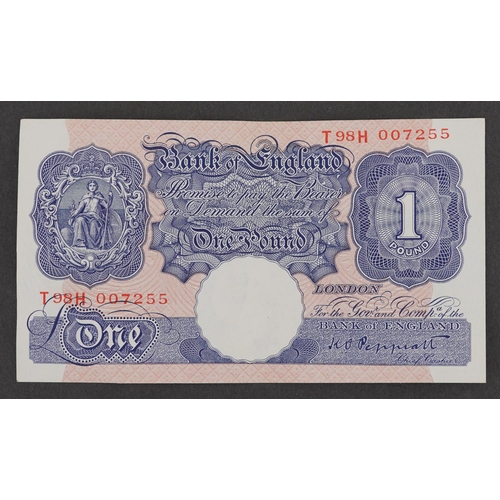 2596 - Elizabeth II Bank of England one pound note, chief cashier K O Peppiatt