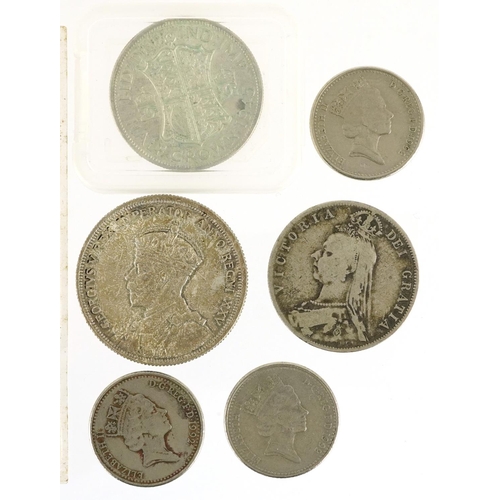 2564 - 19th century and later coinage, some silver including 1890 half crown and 1935 Canadian dollar