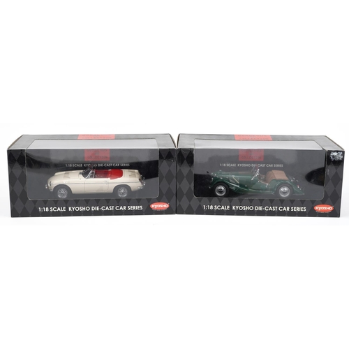 Two Kyosho Gorgeous Collection 1:18 scale diecast vehicles with
