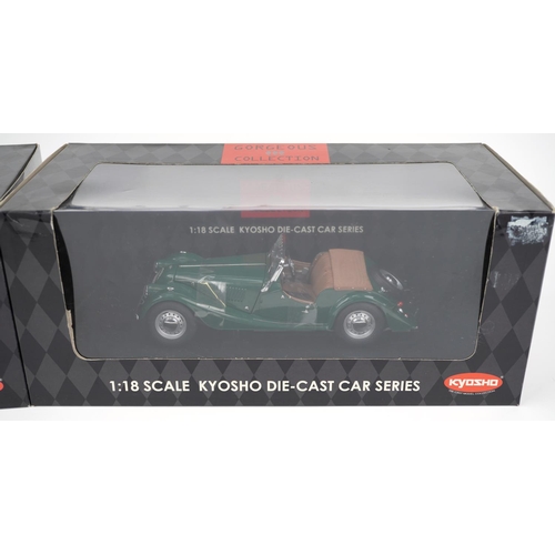 Two Kyosho Gorgeous Collection 1:18 scale diecast vehicles with