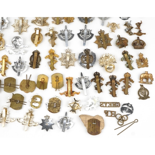 2415 - Large collection of British military interest cap badges including 10th Royal Hussars and Royal Engi... 