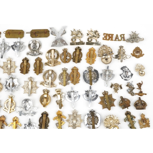 2415 - Large collection of British military interest cap badges including 10th Royal Hussars and Royal Engi... 