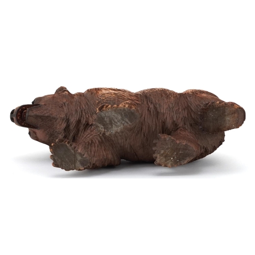 290 - Black Forest carved wood bear, 21.5cm in length