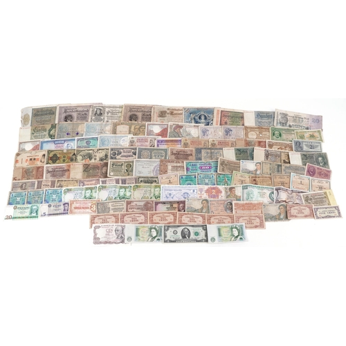 2599 - Collection of antique and later British and world banknotes including British Armed Forces