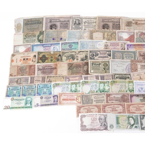 2599 - Collection of antique and later British and world banknotes including British Armed Forces