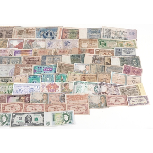 2599 - Collection of antique and later British and world banknotes including British Armed Forces