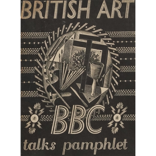63 - Eric Ravilious - BBC British Art Talks Pamphlet, wood engraving, label verso inscribed Printed by Th... 