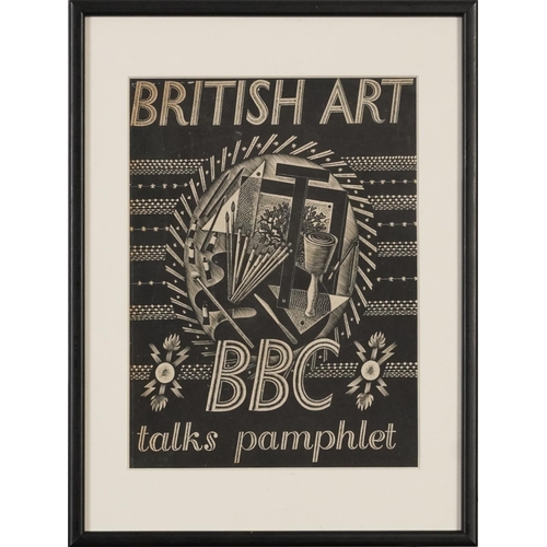 63 - Eric Ravilious - BBC British Art Talks Pamphlet, wood engraving, label verso inscribed Printed by Th... 