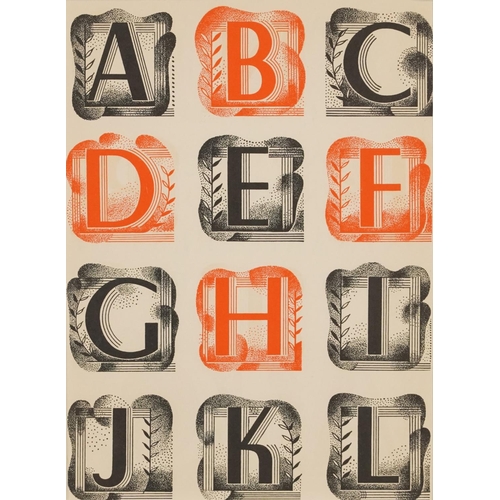 116 - Barnett Freedman - A New Alphabet of Letters for The Baynard Press, wood engraving, label verso insc... 
